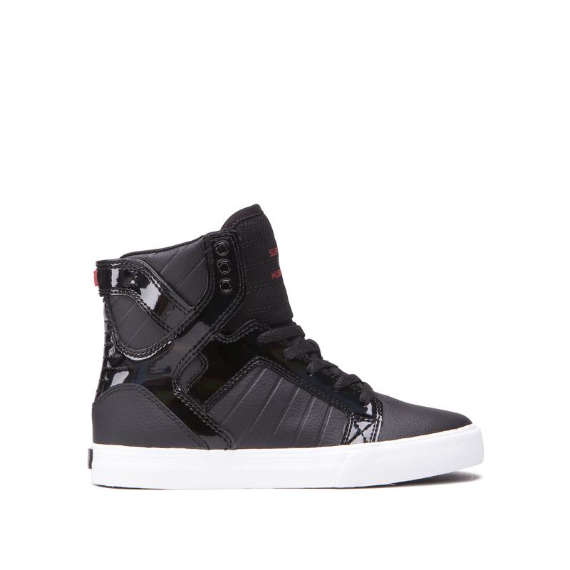 Buty Supra SKYTOP - Sneakersy Wysokie Dziecięce - Czarne (NGCR-82695)